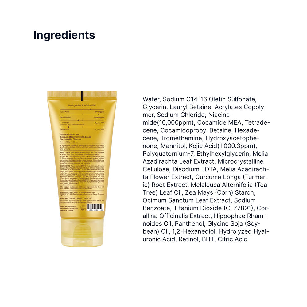 Sungboon Editor Kojic Acid Niacin Radiance Soothing Gel Cleanser – 120 g – dettaglio 4