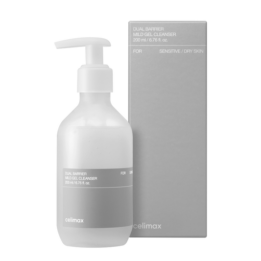 Celimax Dual Barrier Mild Gel Cleanser 200 ml - prodotto e confezione su sfondo bianco