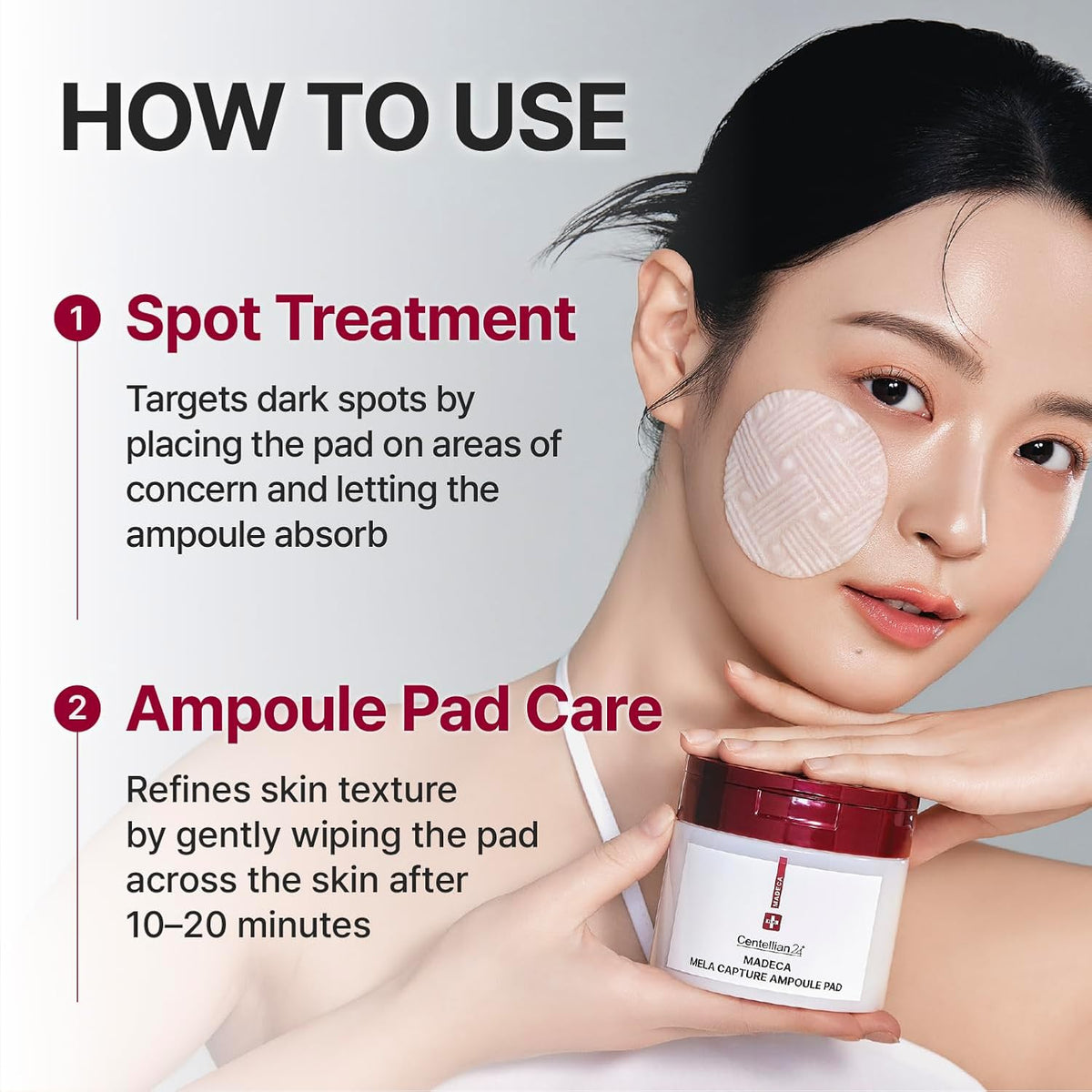 Centellian24 Madeca Mela Capture Ampoule Pad – 60 dischetti / 165 ml - dettaglio e utilizzo