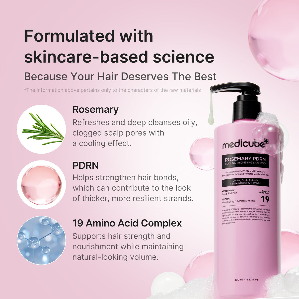 Medicube Rosemary PDRN Cooling Thickening Shampoo – 400 ml – dettaglio 2