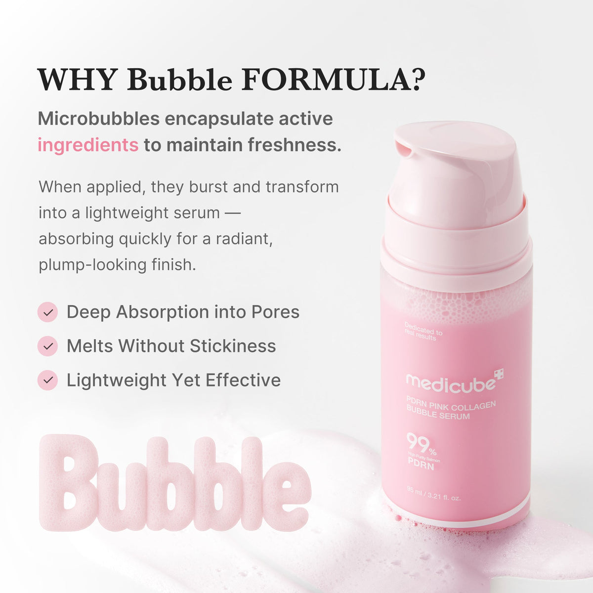 Medicube PDRN Pink Collagen Bubble Serum – 95 ml – dettaglio 4