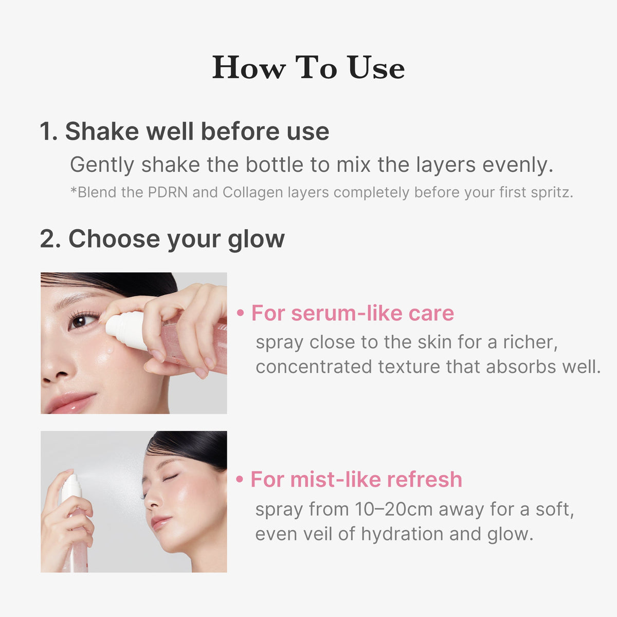 PDRN Pink Collagen Glow Jelly Mist Serum – dettagli e utilizzo 3