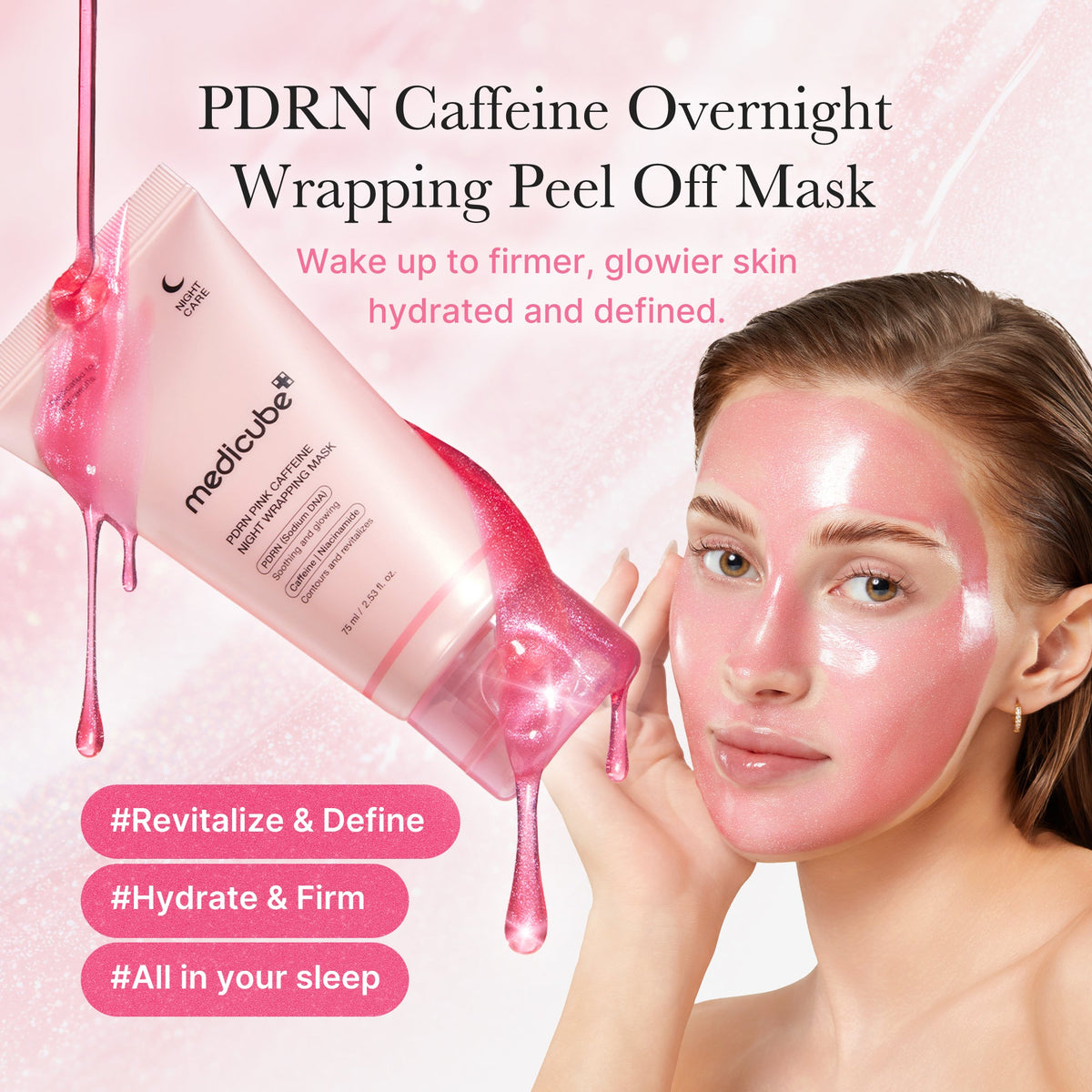 Medicube PDRN Pink Caffeine Night Wrapping Mask – 75 ml – dettaglio 2