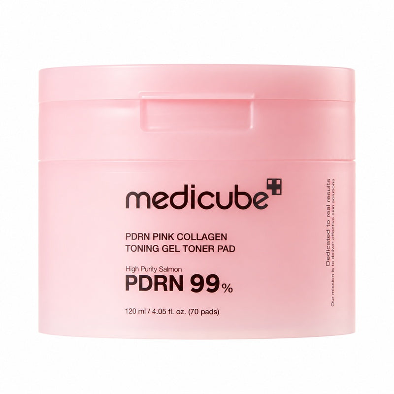 Medicube PDRN Pink Collagen Toning Gel Toner Pad – 70 pad / 120 ml – confezione