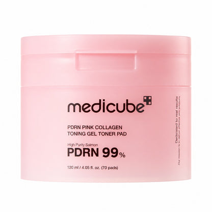 Medicube PDRN Pink Collagen Toning Gel Toner Pad – 70 pad / 120 ml – confezione
