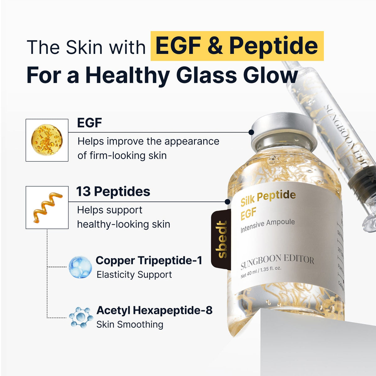 Sungboon Editor Silk Peptide EGF Intensive Ampoule – 40 ml