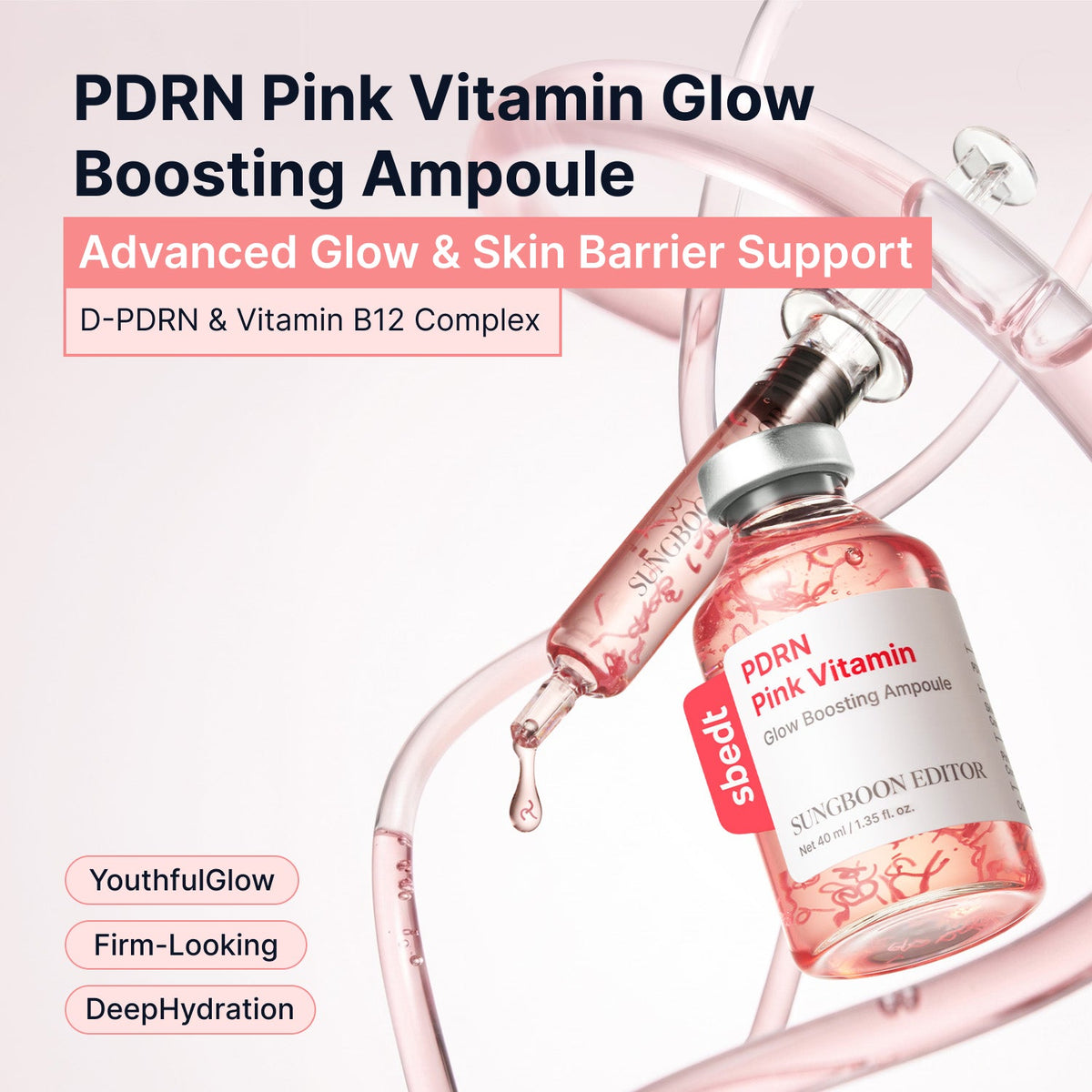 Sungboon Editor PDRN Pink Vitamin Glow Boosting Ampoule – 40 ml – dettaglio 2