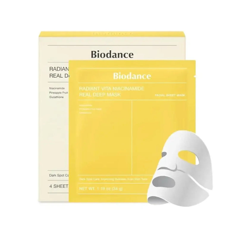 Biodance Radiant Vita Niacinamide Real Deep Mask 1 Box 34g*4 pz
