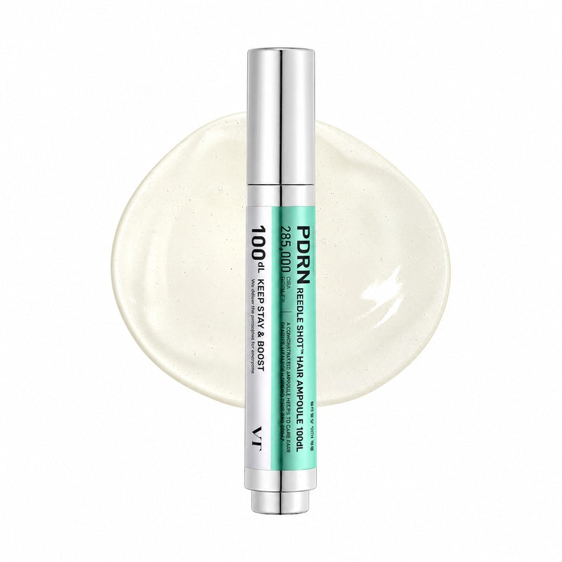 VT Cosmetics PDRN Reedle Shot Hair Ampoule 100dL – 15 ml – confezione su fondo bianco